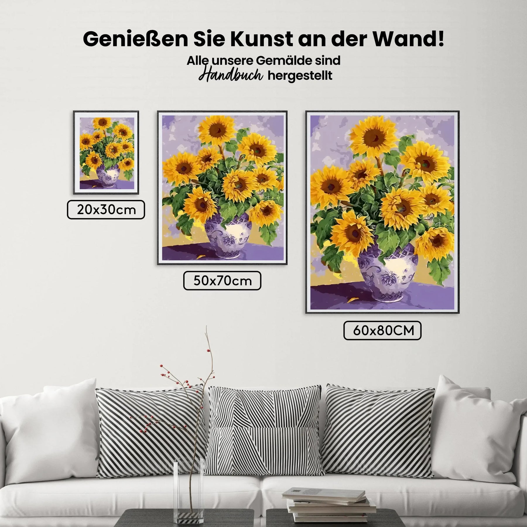 Dipingere con i numeri - Colorate girasoli in un vaso