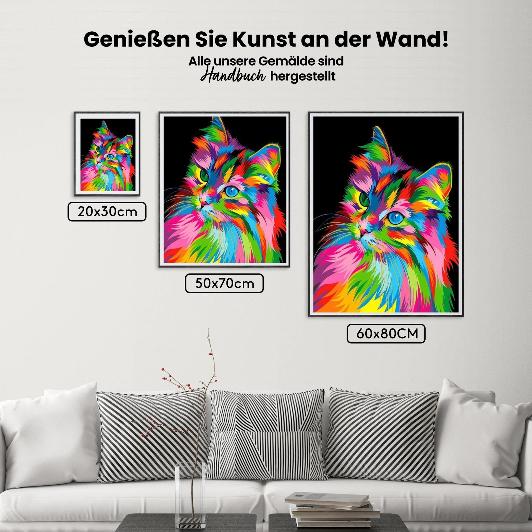 Malen nach Zahlen – Buntes Kätzchen