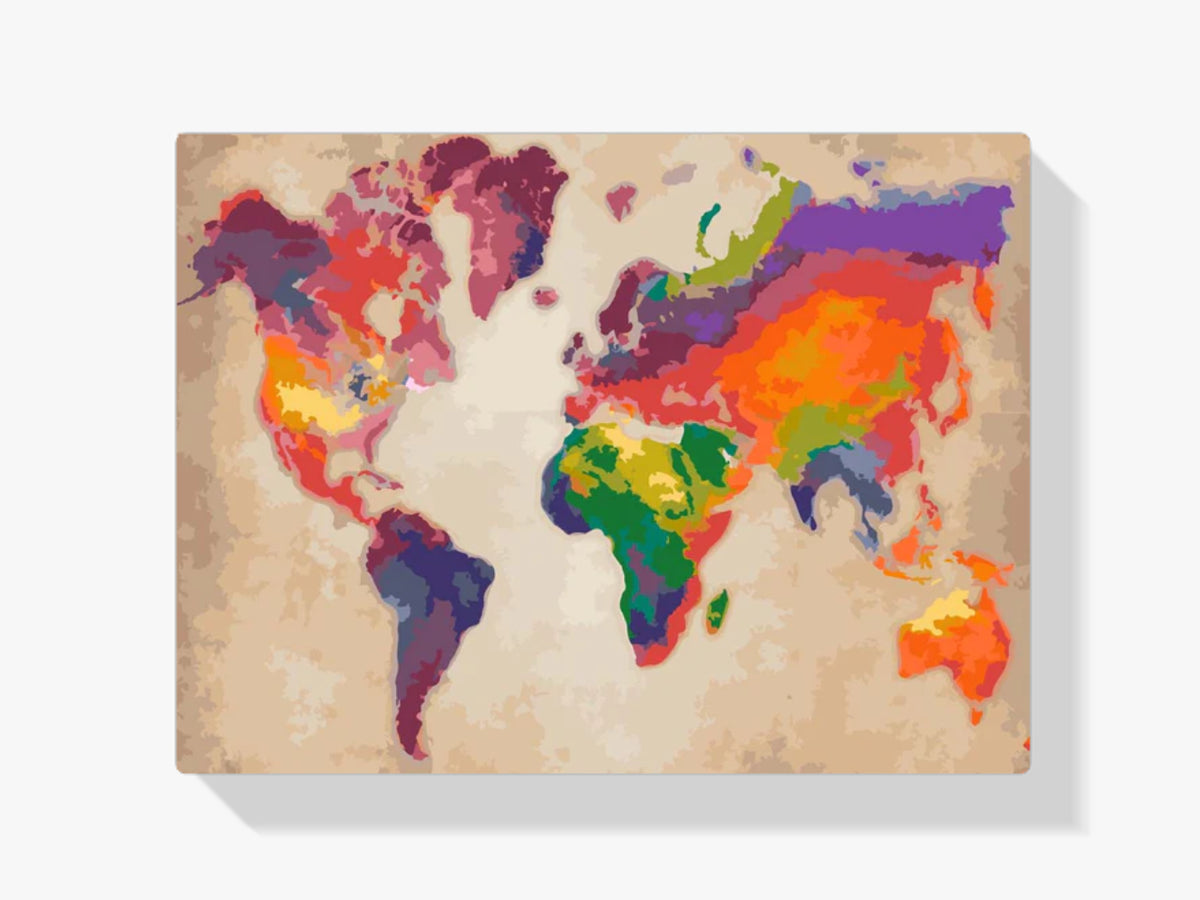 Dipingere con i numeri – Mappa del mondo colorata