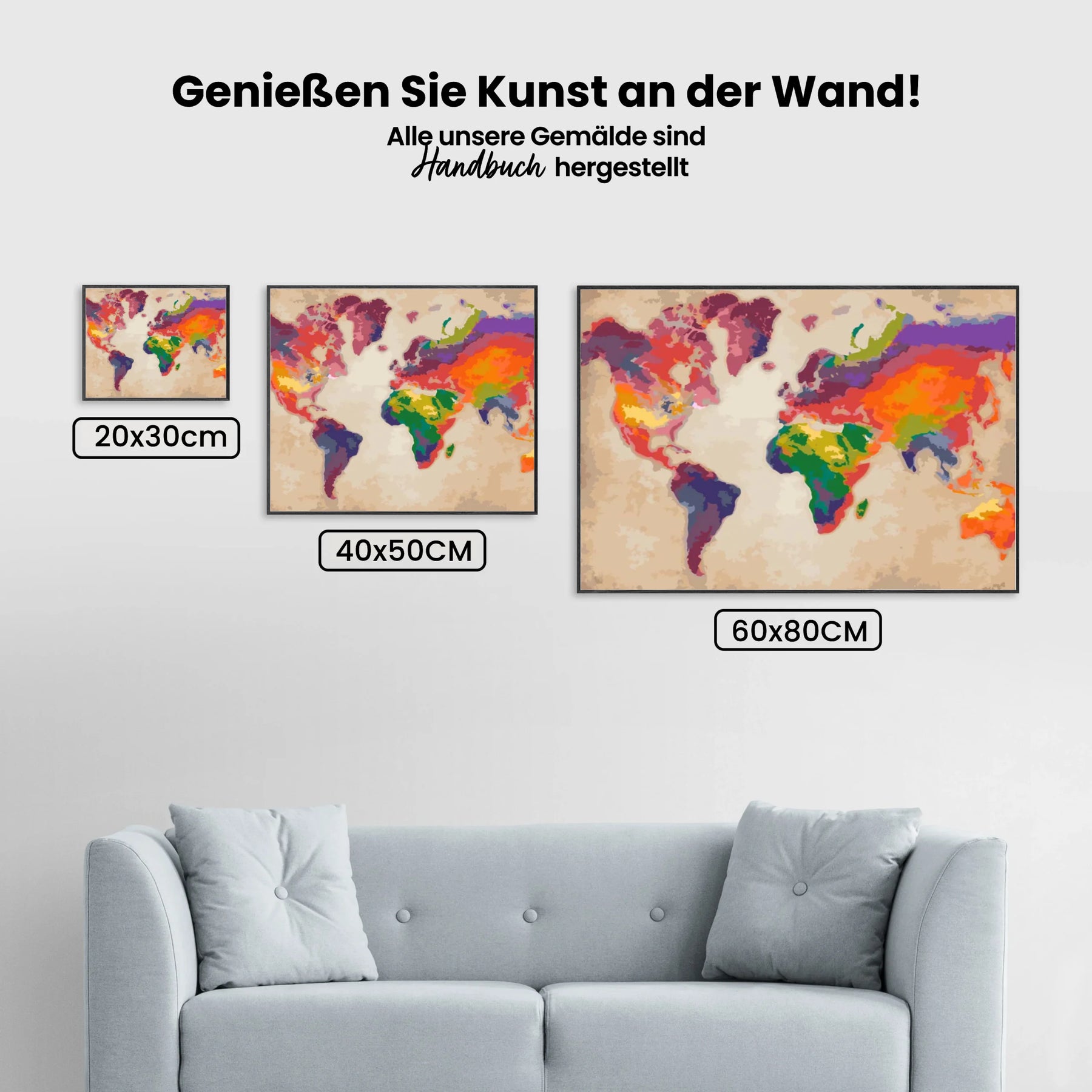 Malen nach Zahlen – Die bunte Weltkarte