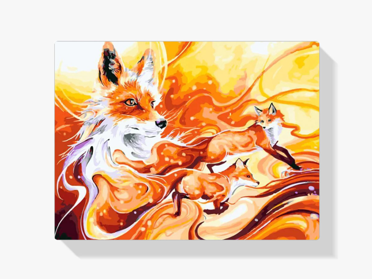 Dipingere con i numeri - Un gruppo di volpi