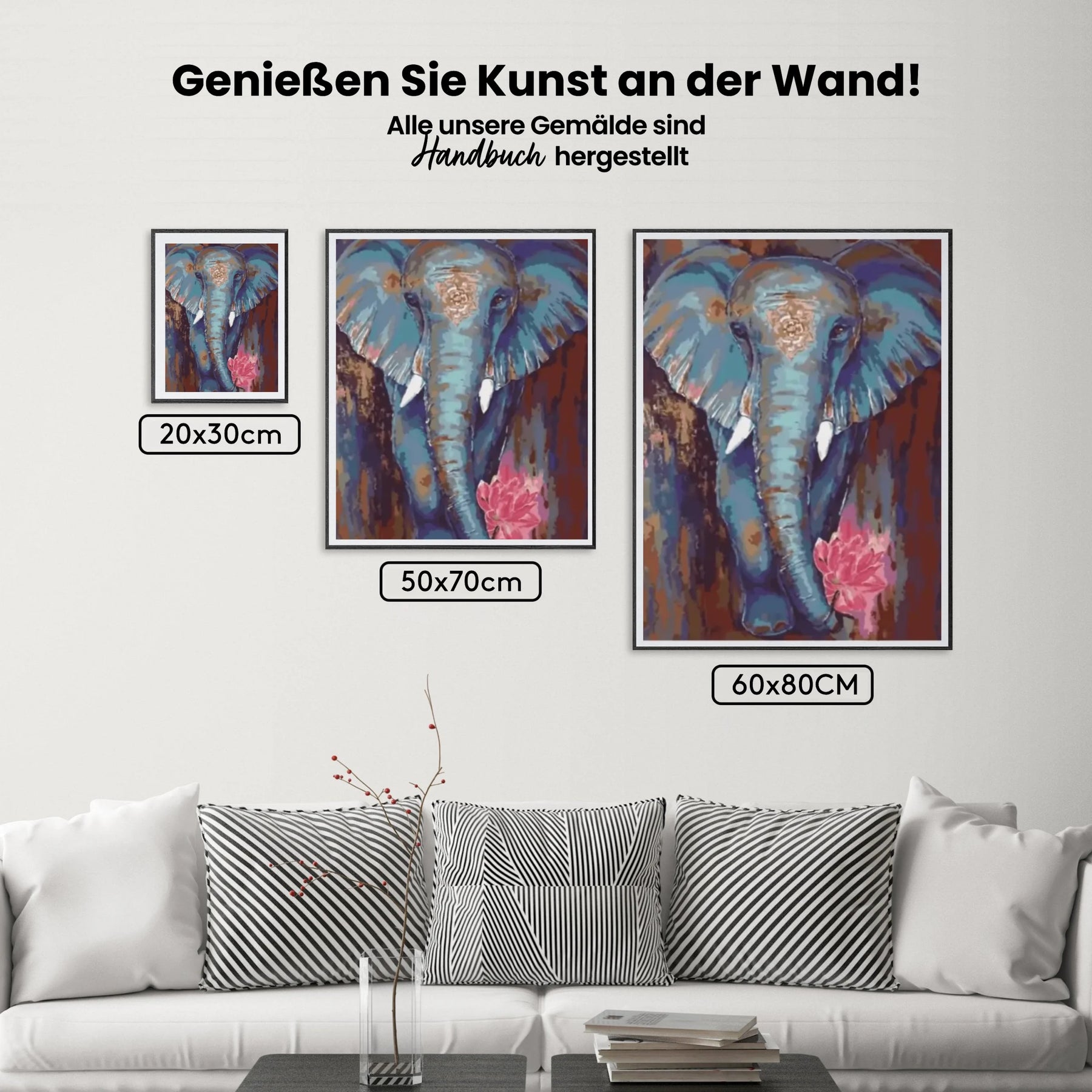 dipingere con i numeri - Elefante con fiore