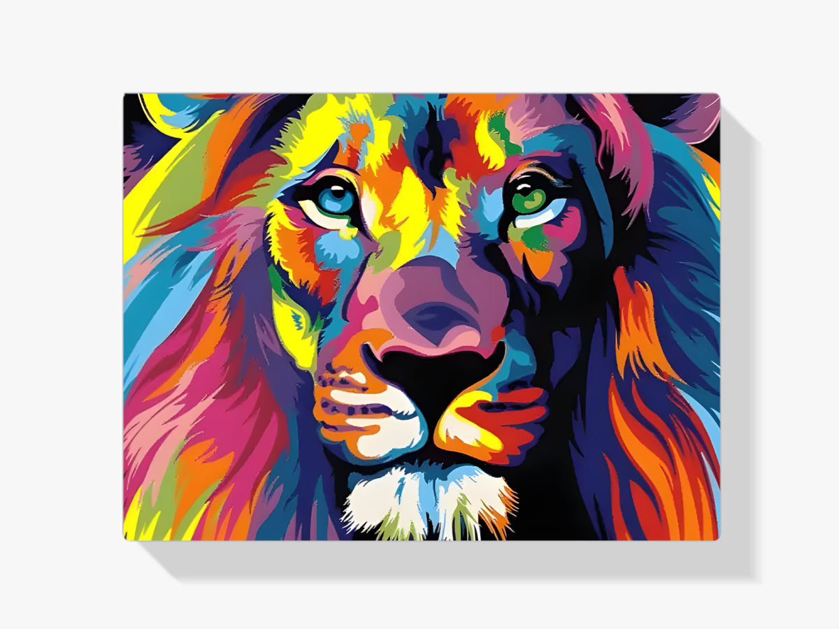 dipingere con i numeri - leone colorato