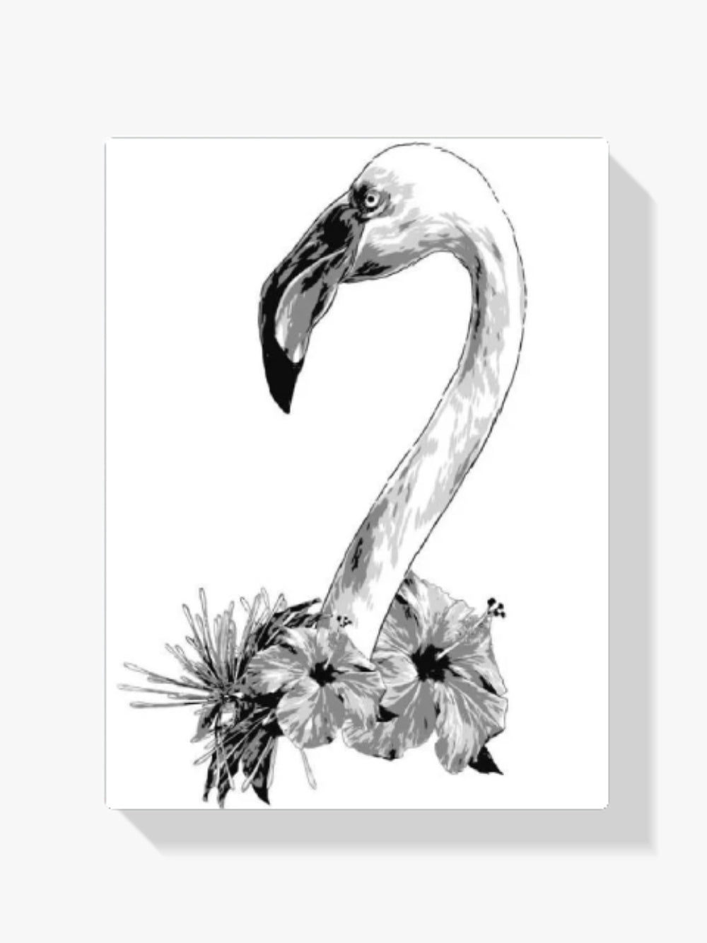 dipingere con i numeri - testa di flammingo quadro numerato