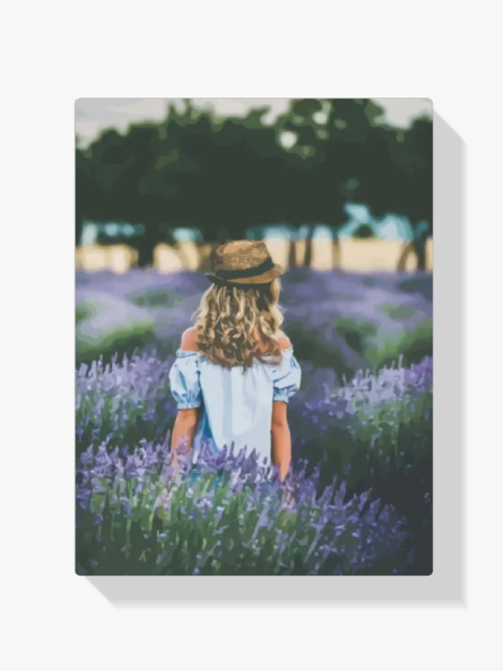 dipingere con i numeri – Donna nel campo di lavanda