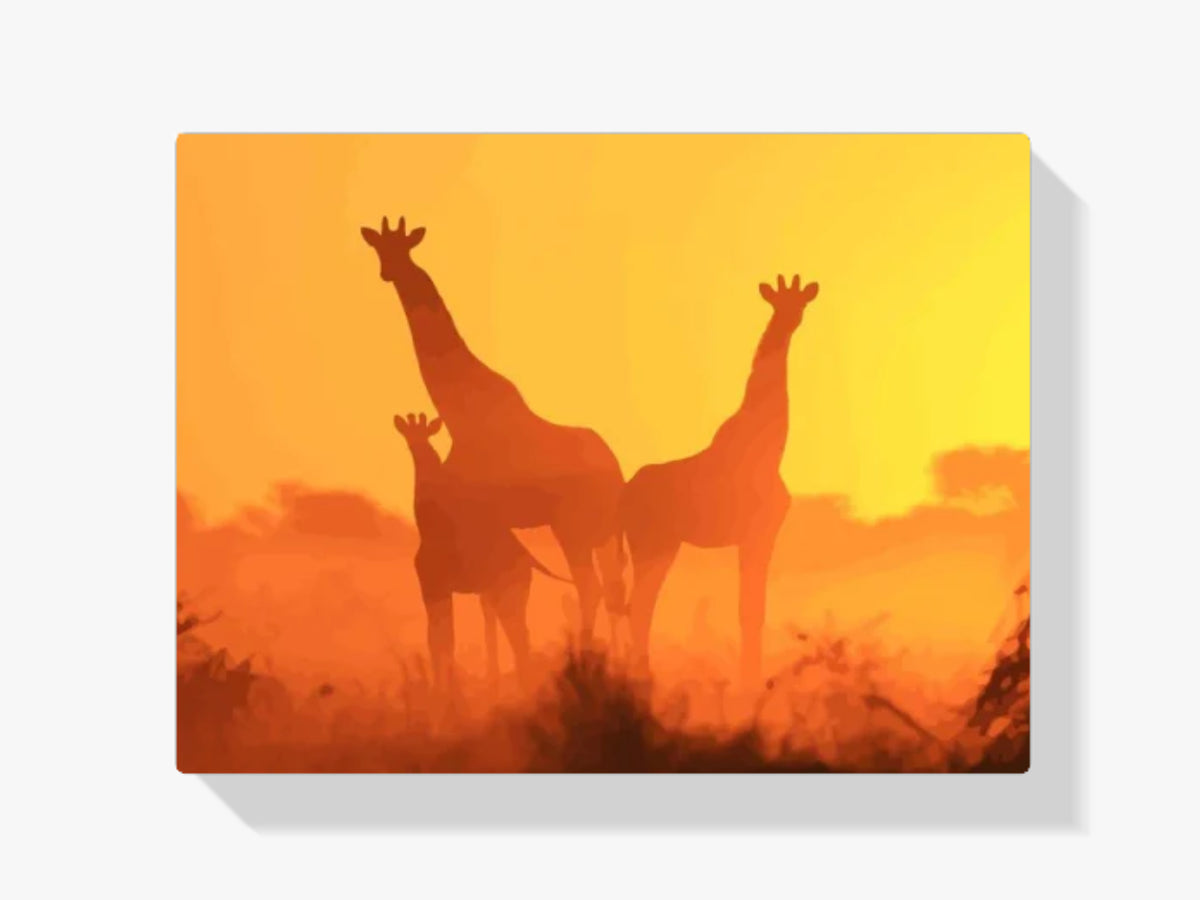 dipingere con i numeri - famiglia di giraffe in libertà