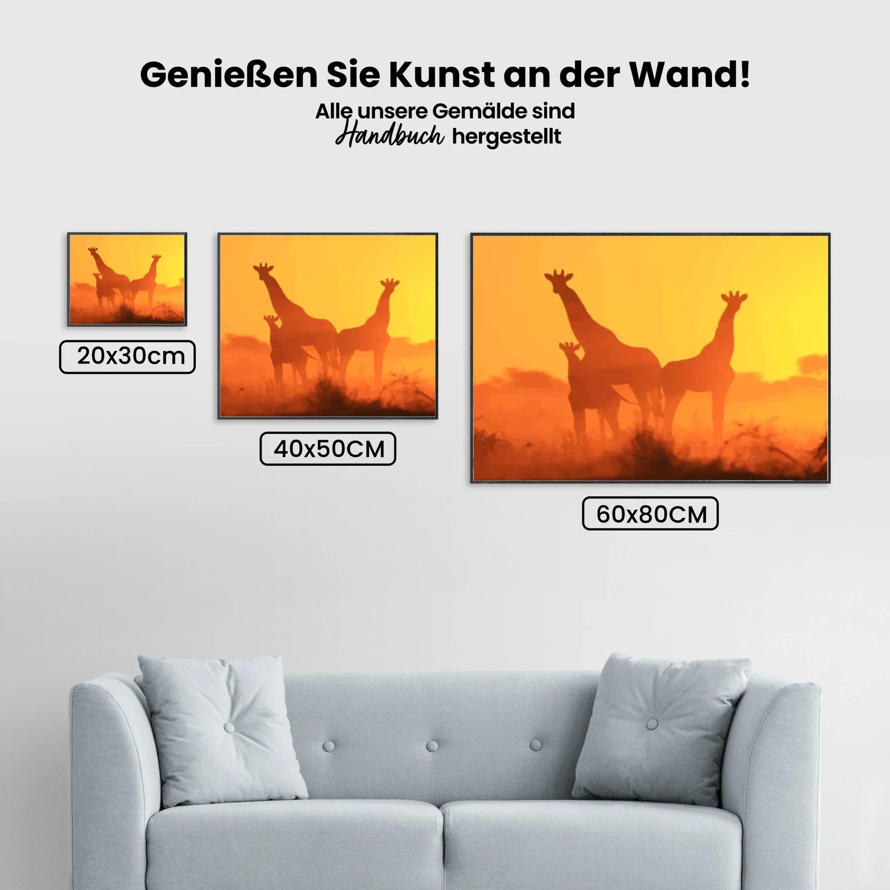 Malen nach Zahlen – Giraffenfamilie in freier Wildbahn