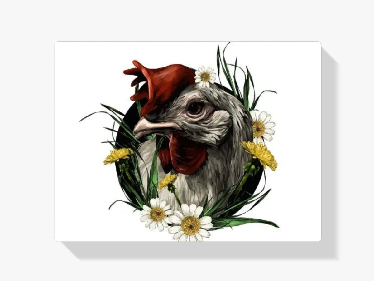 dipingere con i numeri – gallo in mantello fiorito mattutino