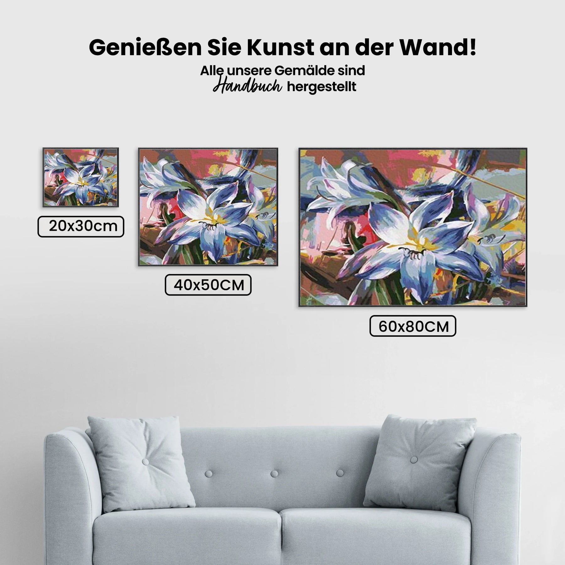 Malen nach Zahlen – Helle Lilien