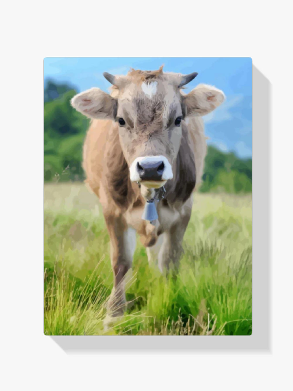 quadro da dipingere con i numeri - mucca sul prato