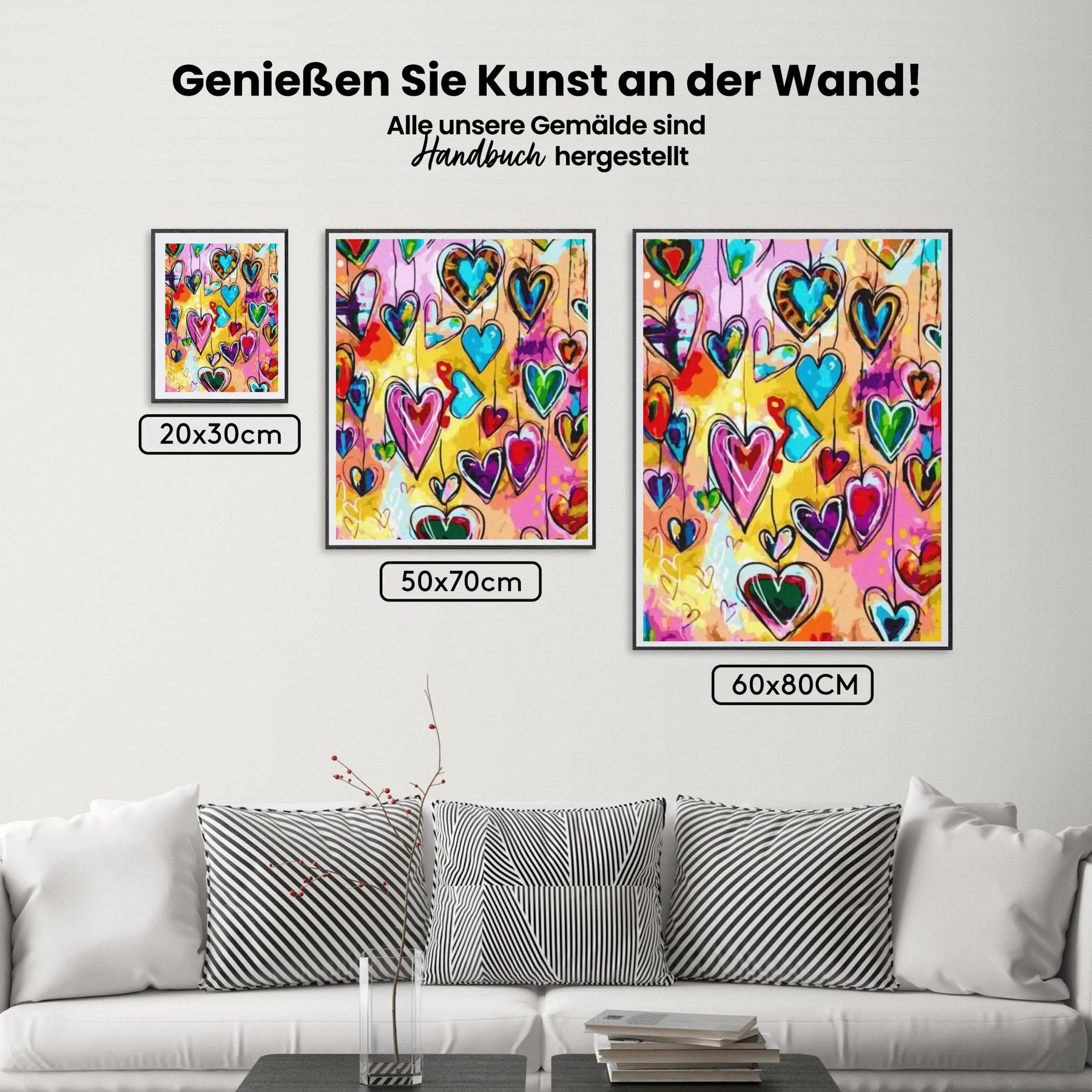 Malen nach Zahlen – Kunstvolle Herzen