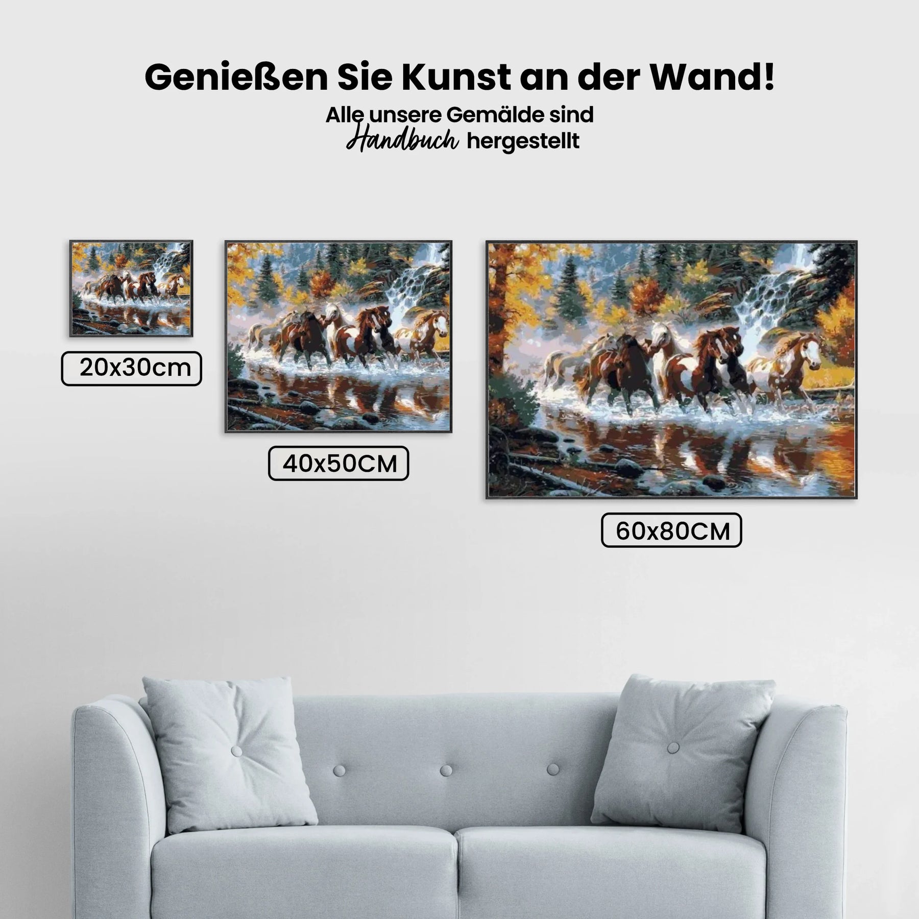 Malen nach Zahlen – Laufende Pferde