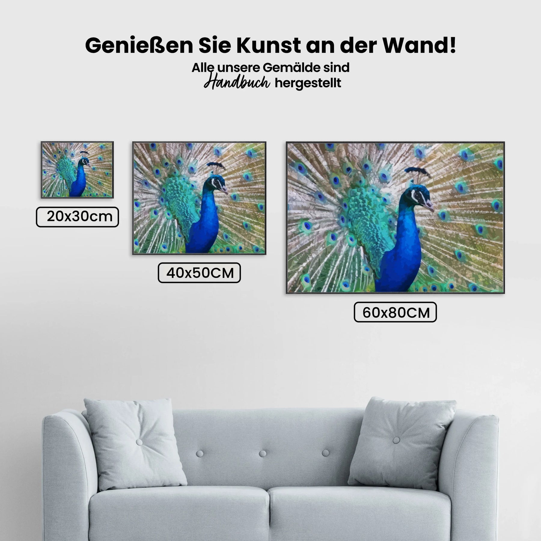 Malen nach Zahlen – Pfau aus der Nähe