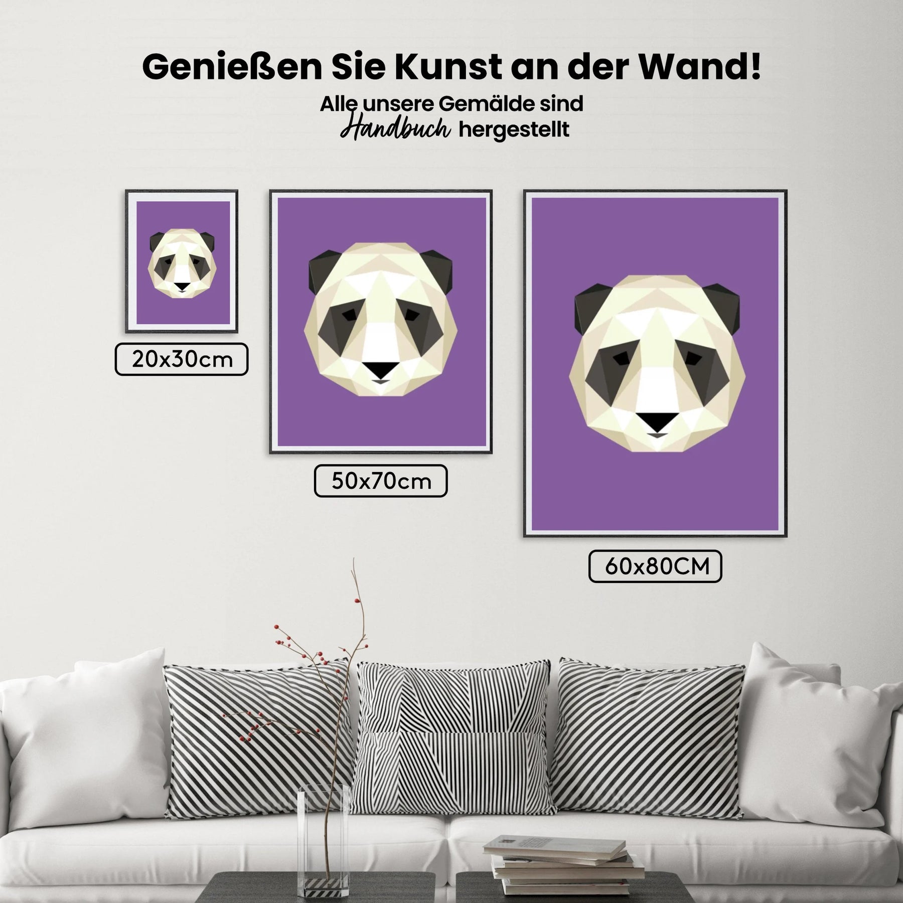 Malen nach Zahlen – Polygon Pandakopf