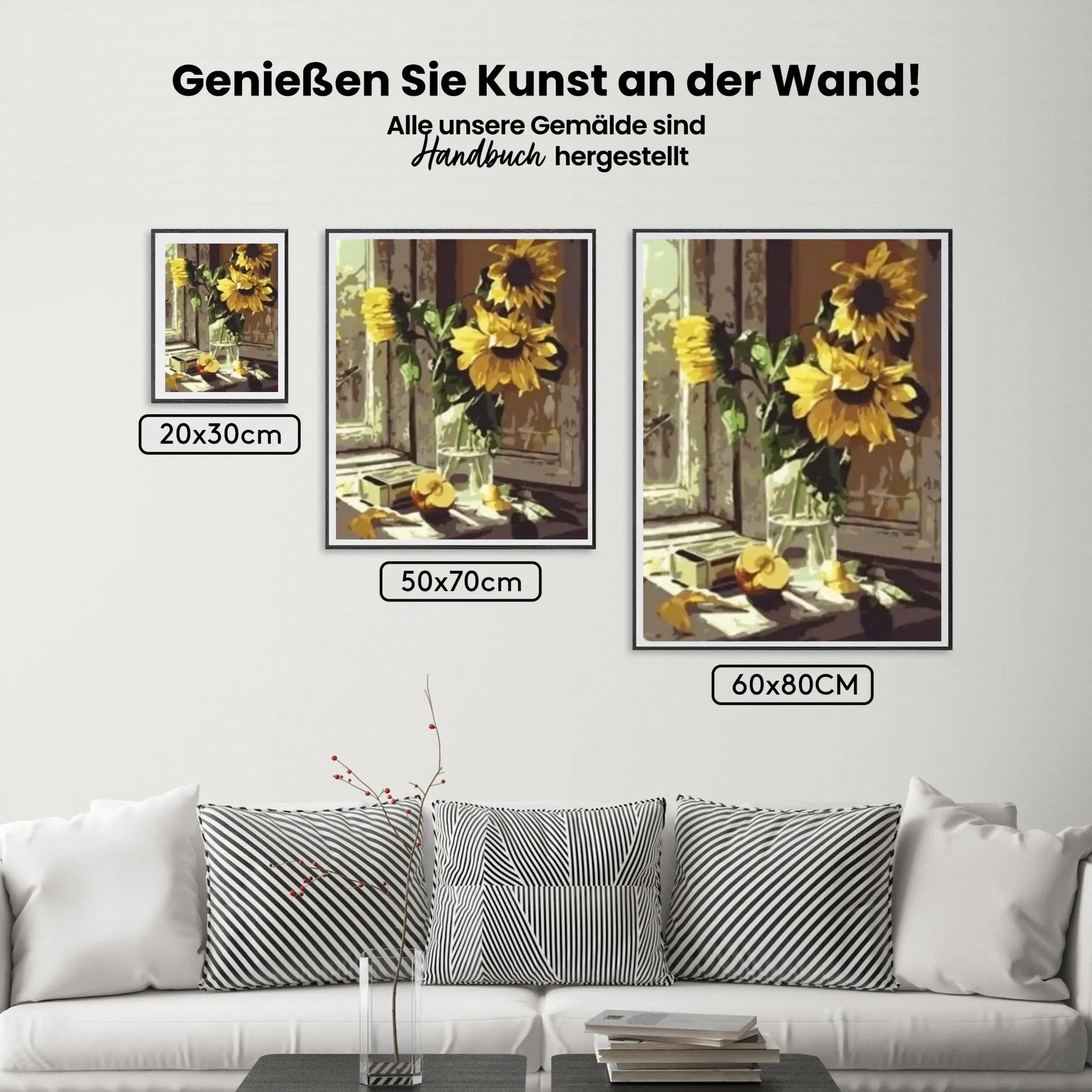 dipingere con i numeri – girasoli in vaso