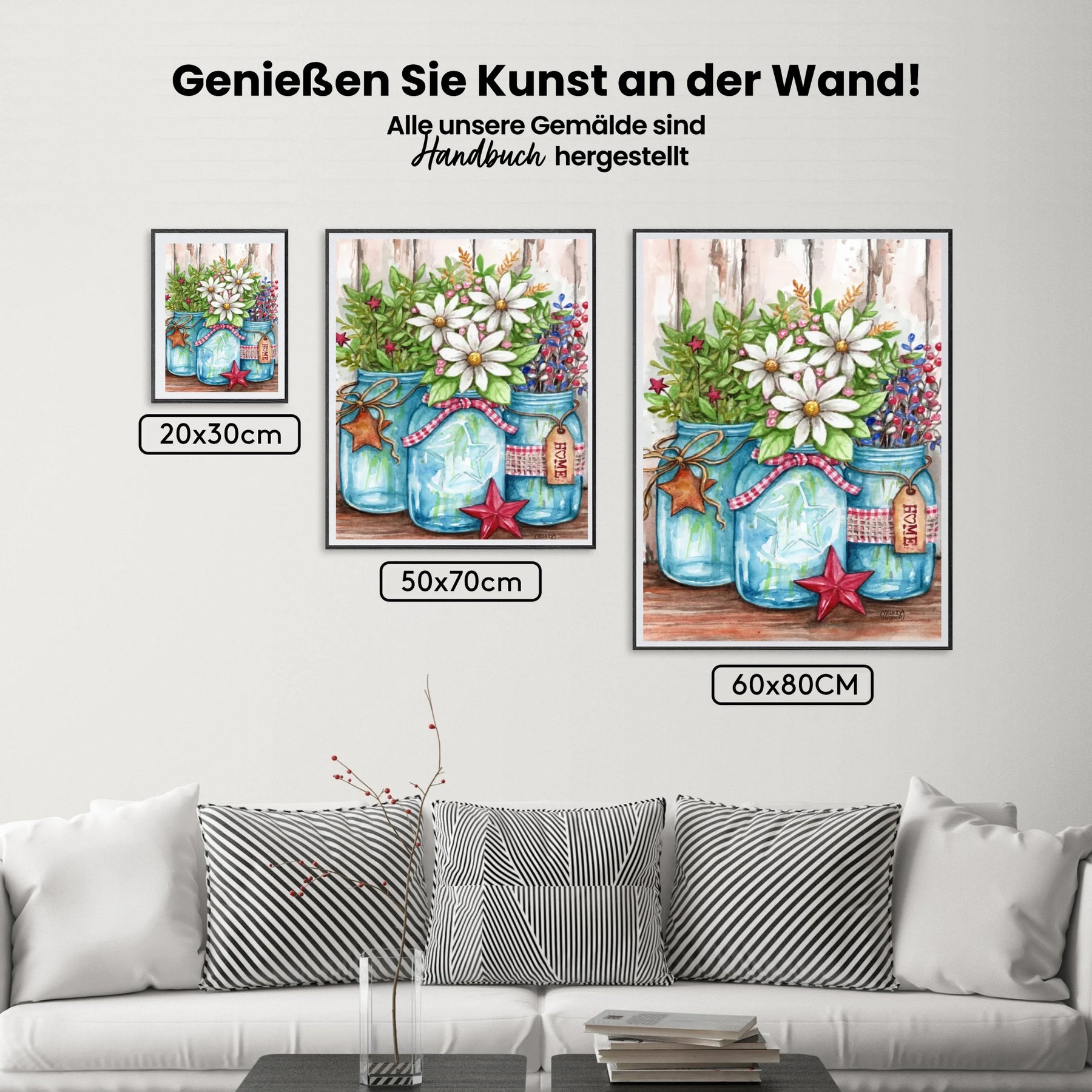 dipingere con i numeri - vasi con fiori e stelle