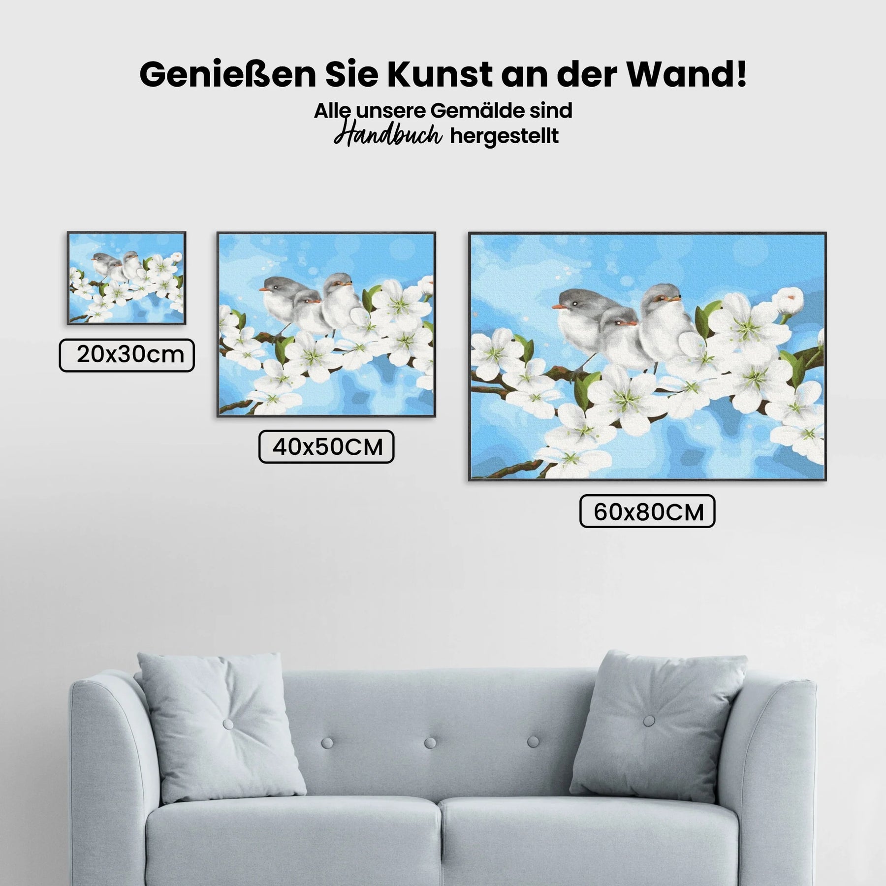 Malen nach Zahlen – Vögel im Garten