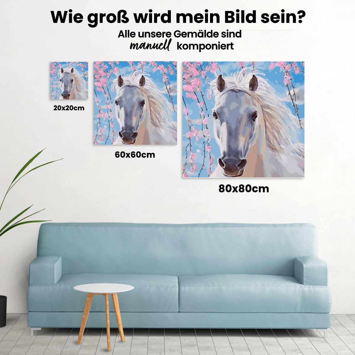 Malen nach Zahlen – Weißes Pferd