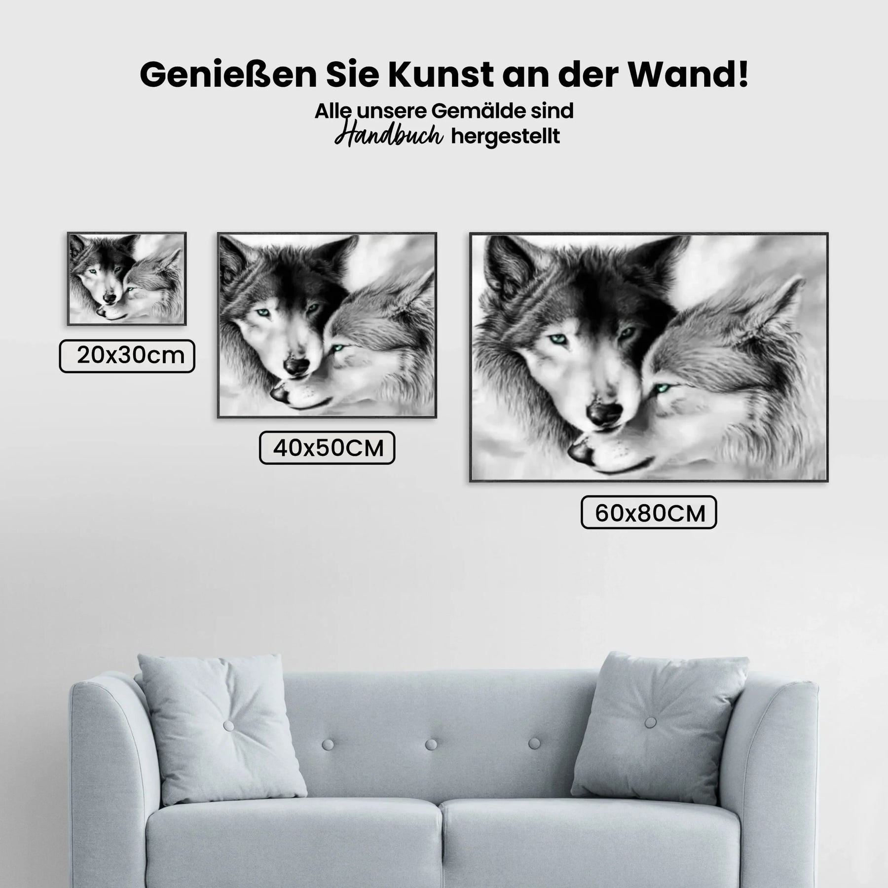 Malen nach Zahlen – Weißes Wolfs-Paar