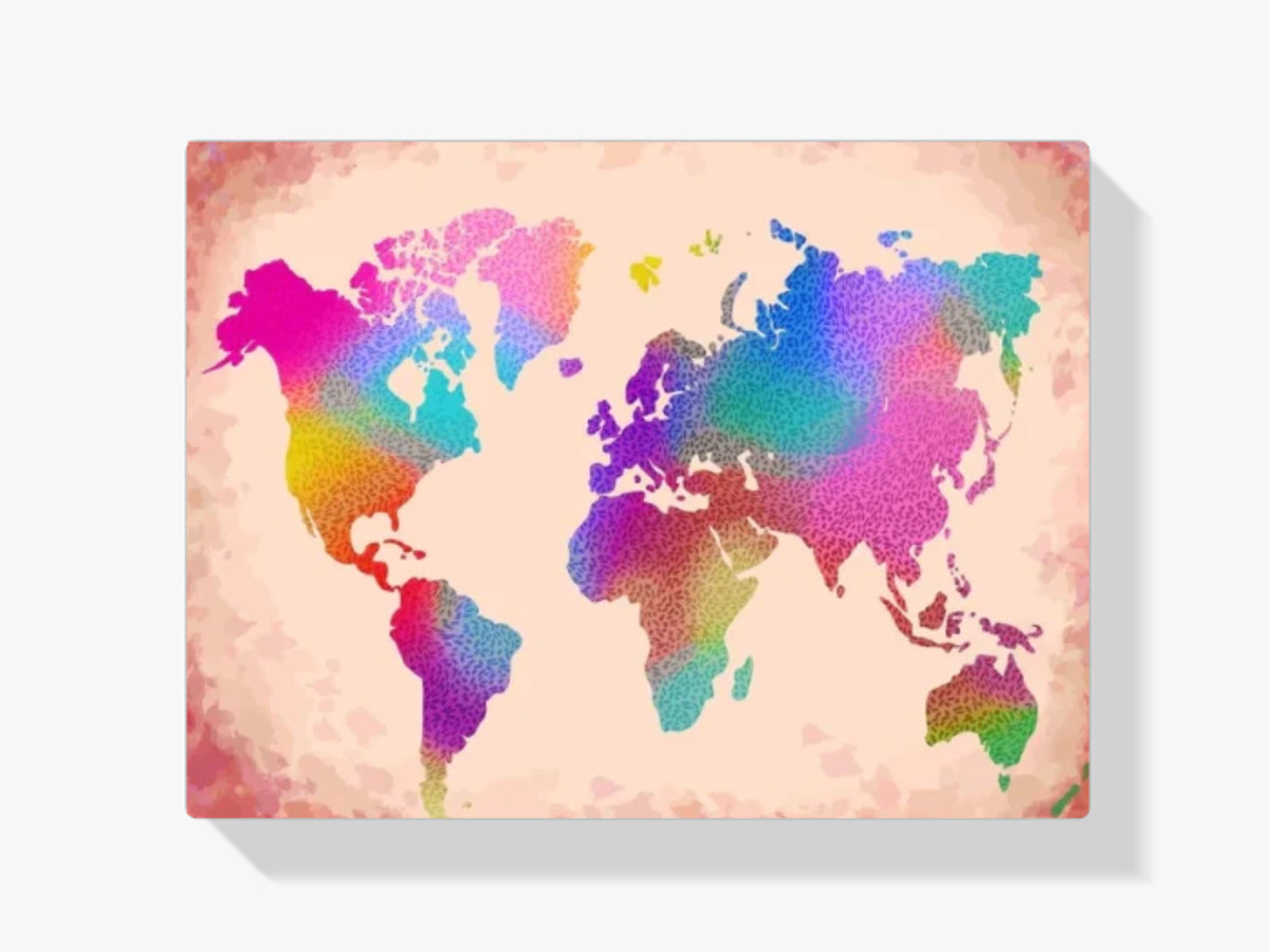 Malen nach Zahlen – Weltkarte bunt