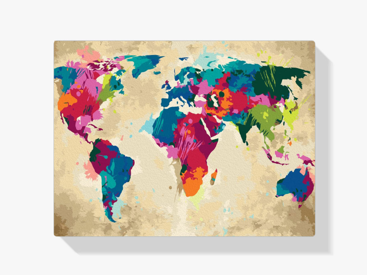 dipingere con i numeri - mappa del mondo (colorata)