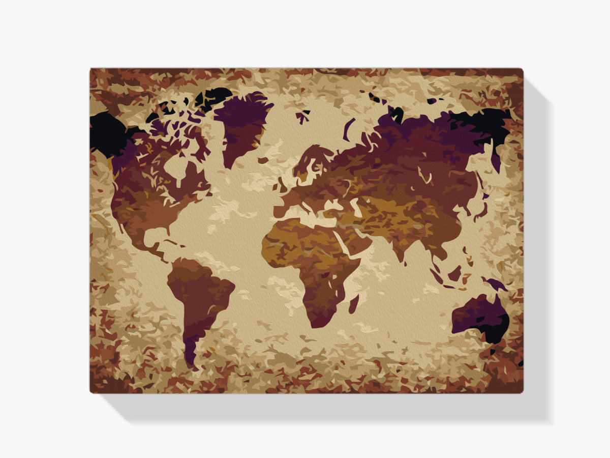 Dipingere con i numeri – Mappa mondiale (colori chiari)