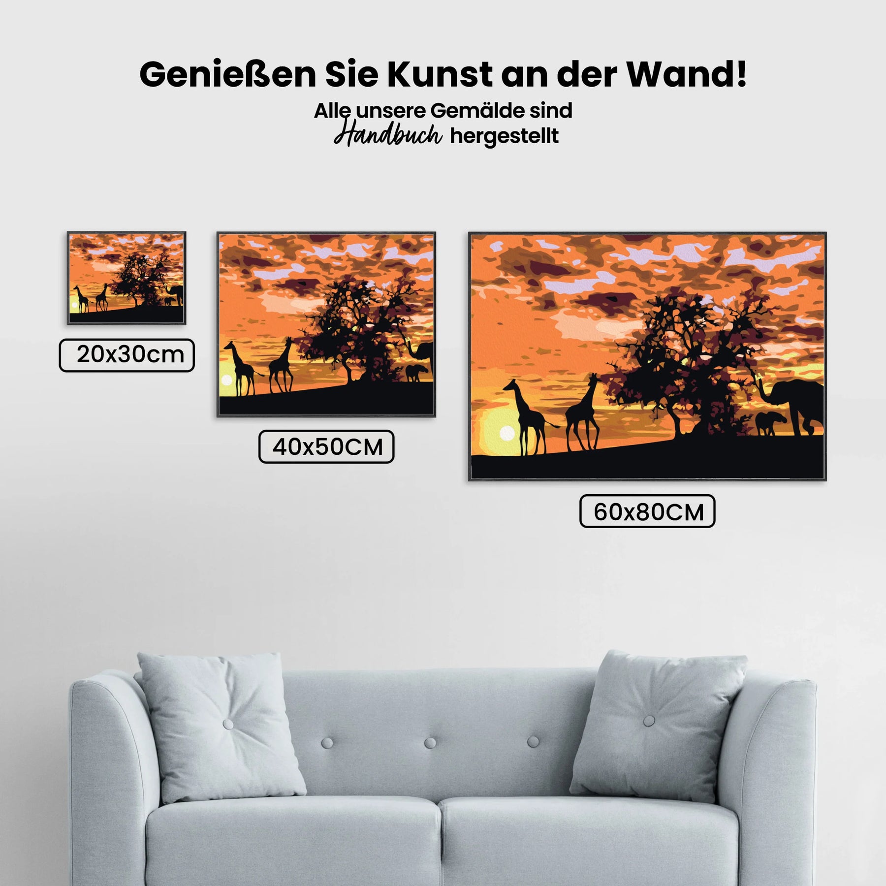 Malen nach Zahlen – avanne (Giraffen & Elefanten)