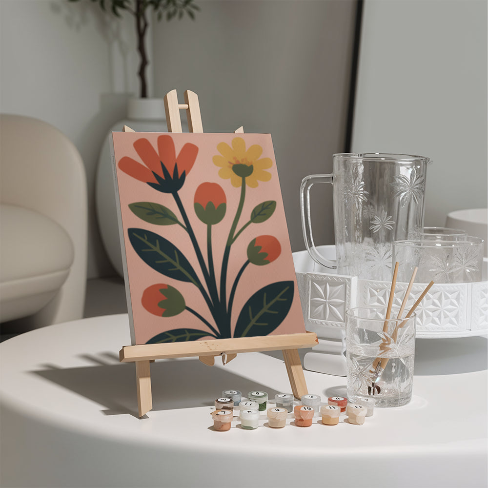 Dipingere con i numeri - 6 mini quadri | Set da giardino retrò