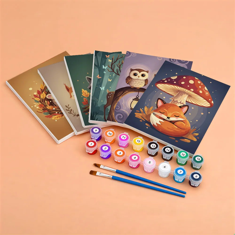 Dipingere con i numeri - 6 Mini Dipinti | Piccolo Boschetto