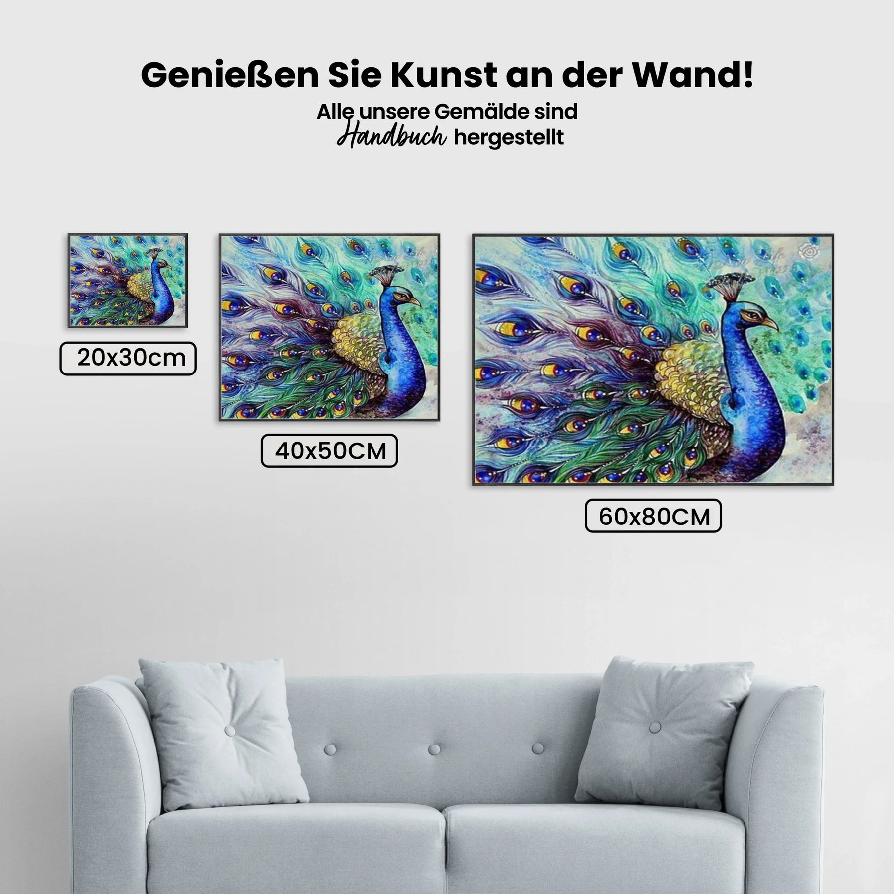 Pfau mit Spreizfedern - Malen nach Zahlen