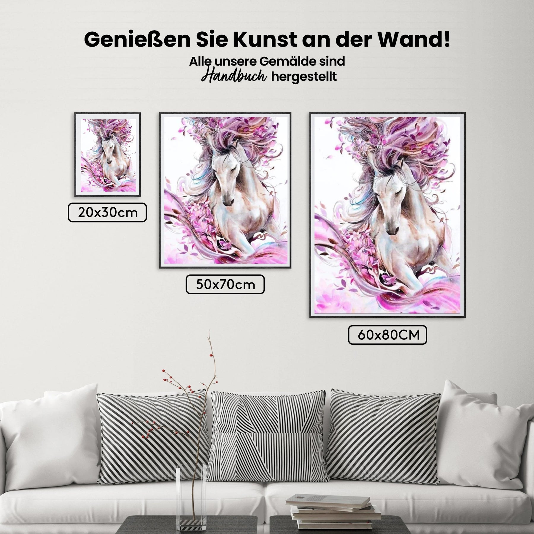 Pferd mit Blumen - Malen nach Zahlen