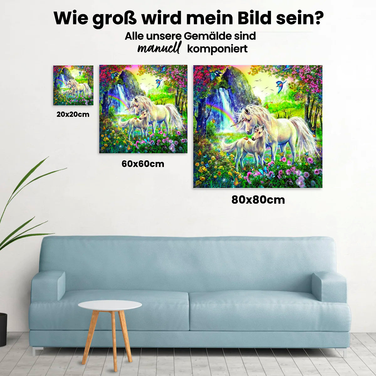 Pferde in der Traumwelt - Malen nach Zahlen