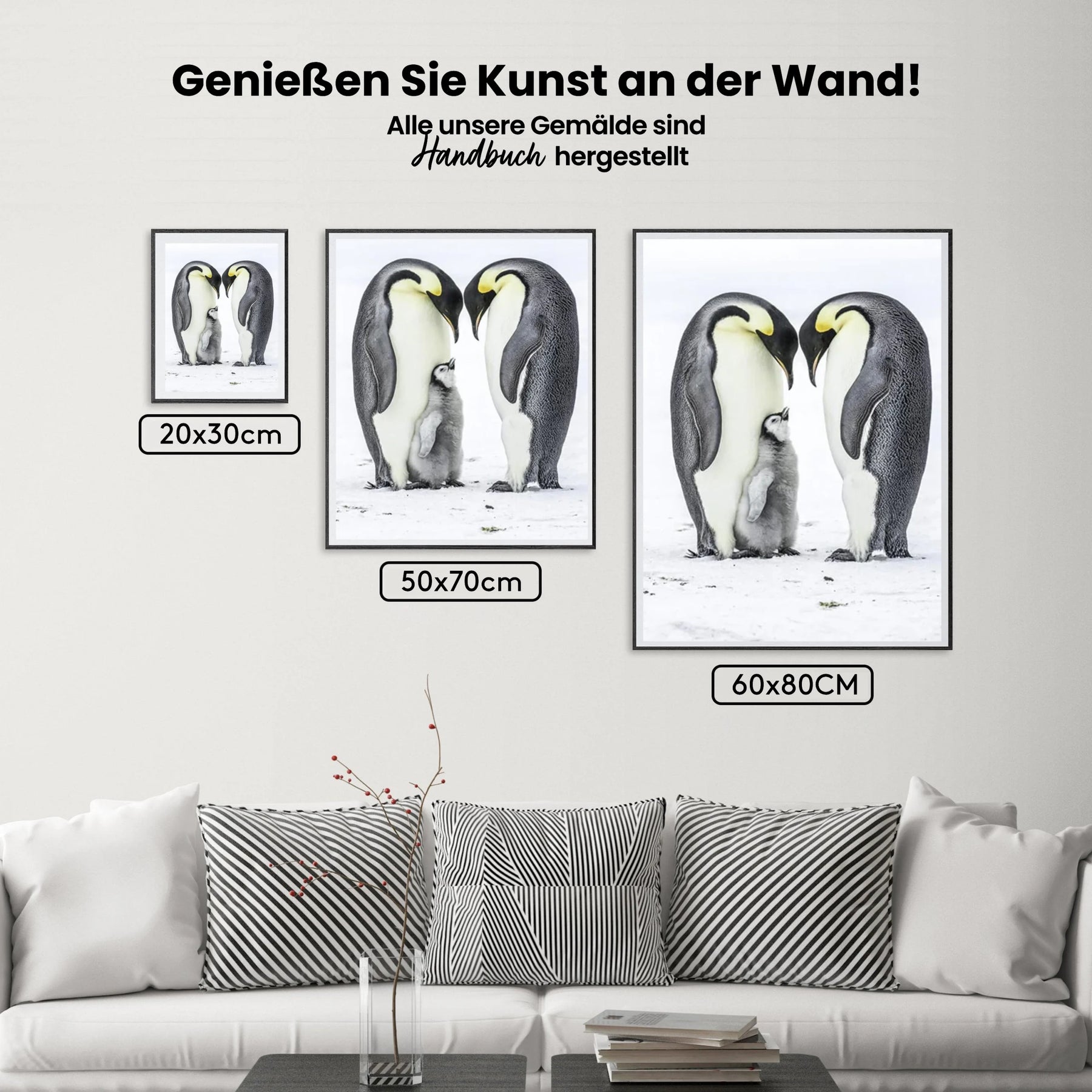 Pinguin Mit Jungen - Malen nach Zahlen