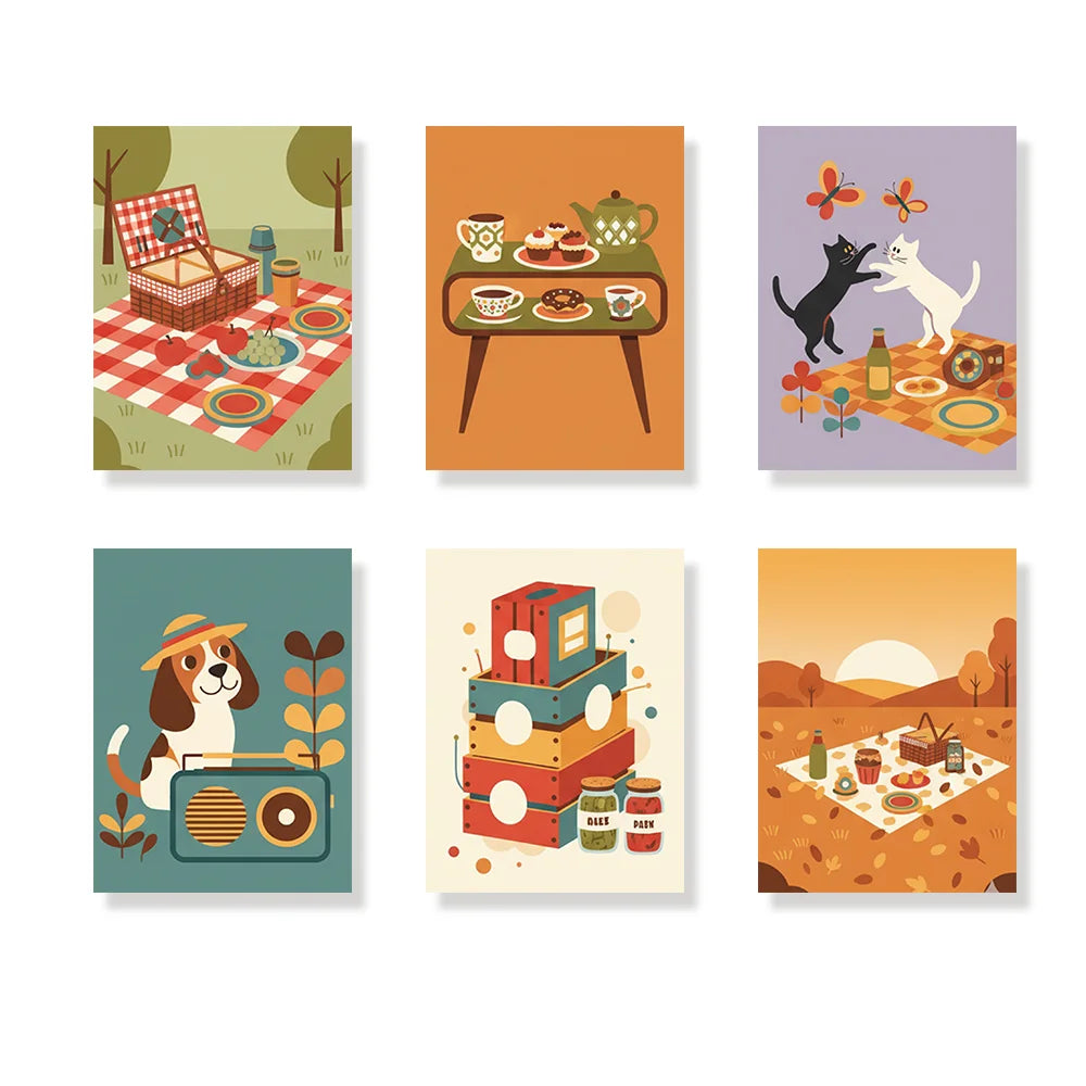 Dipingere con i numeri - 6 Mini Dipinti | Piccolo Boschetto