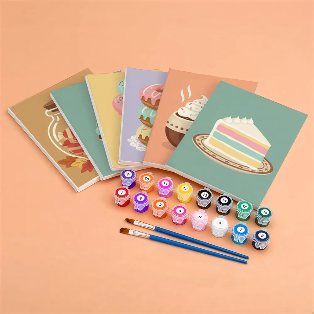 Dipingere con i numeri - 6 Mini Dipinti | Piccolo Boschetto