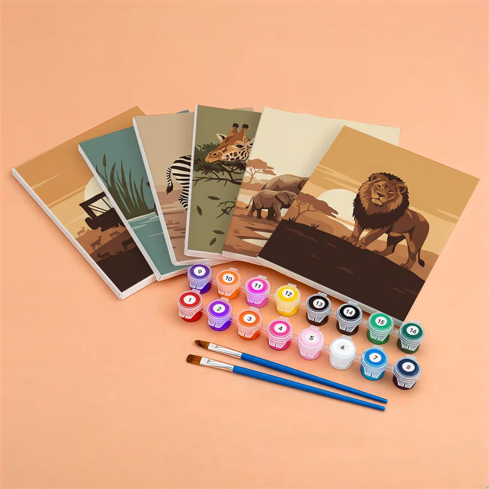 Dipingere con i numeri - 6 Mini Dipinti | Piccolo Boschetto