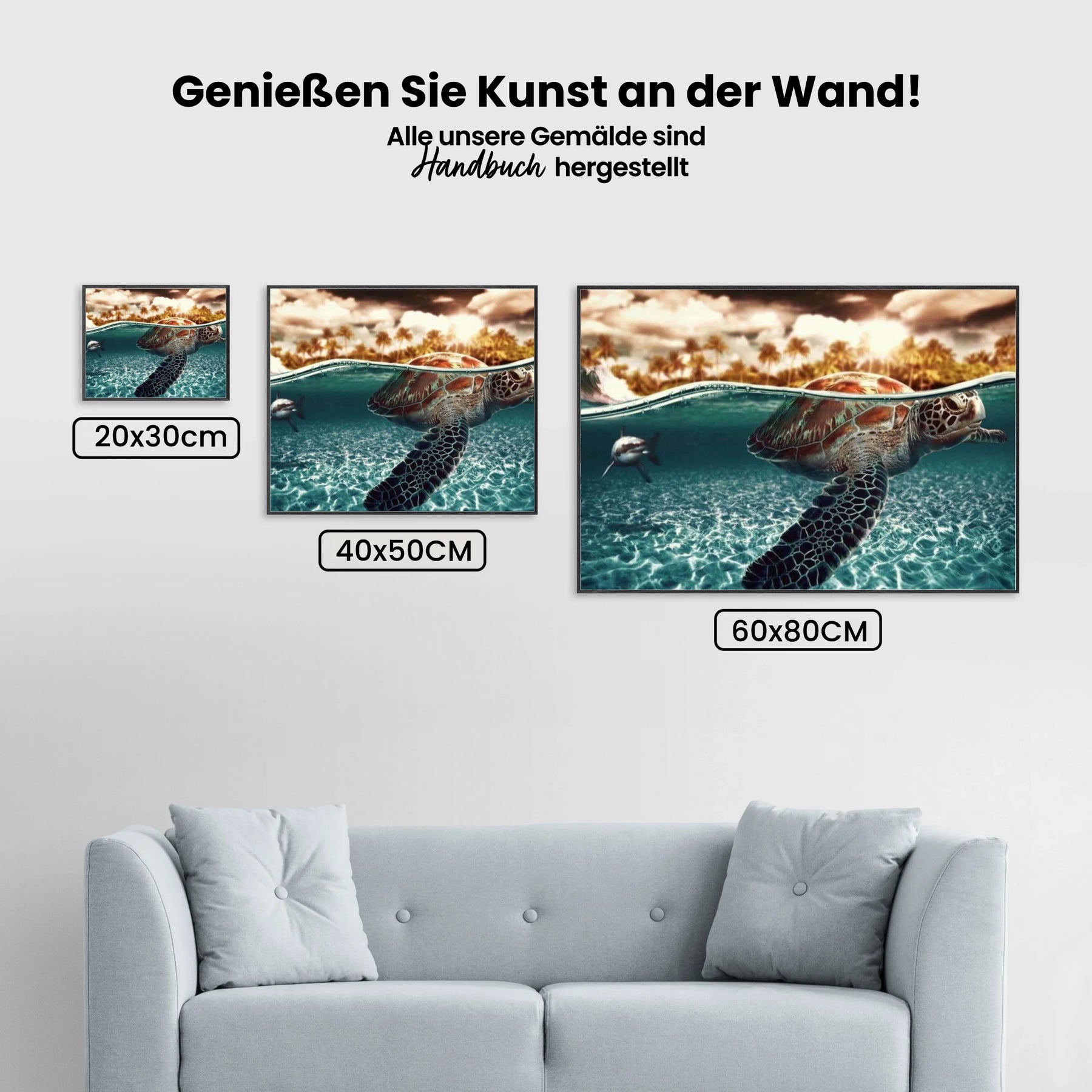 Schildkröte im Wasser - Malen nach Zahlen