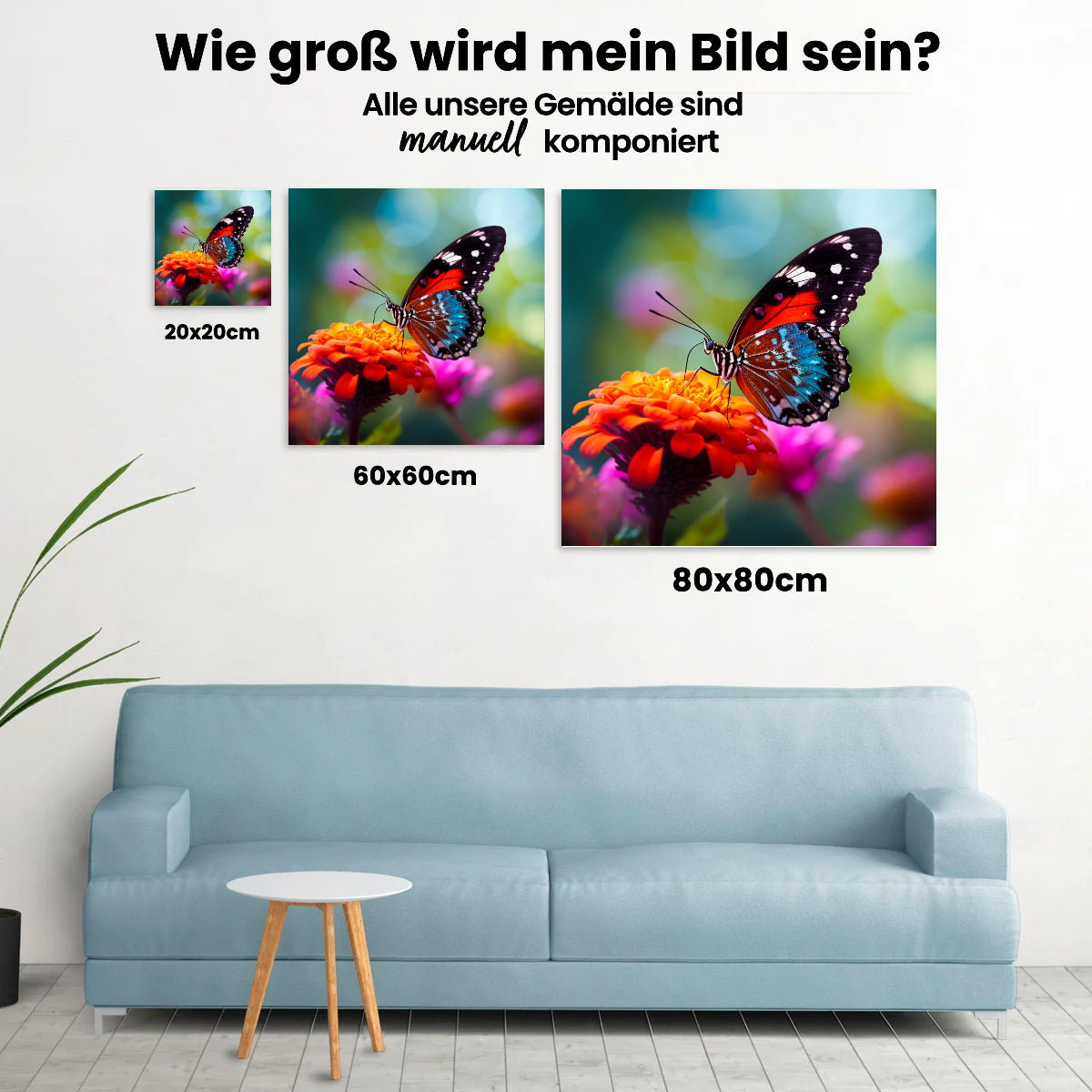 Schmetterling auf einer Blume - Malen nach Zahlen
