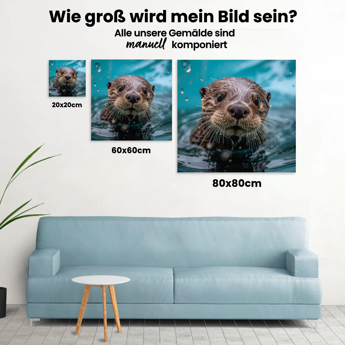Schwimmender Otter - Malen nach Zahlen