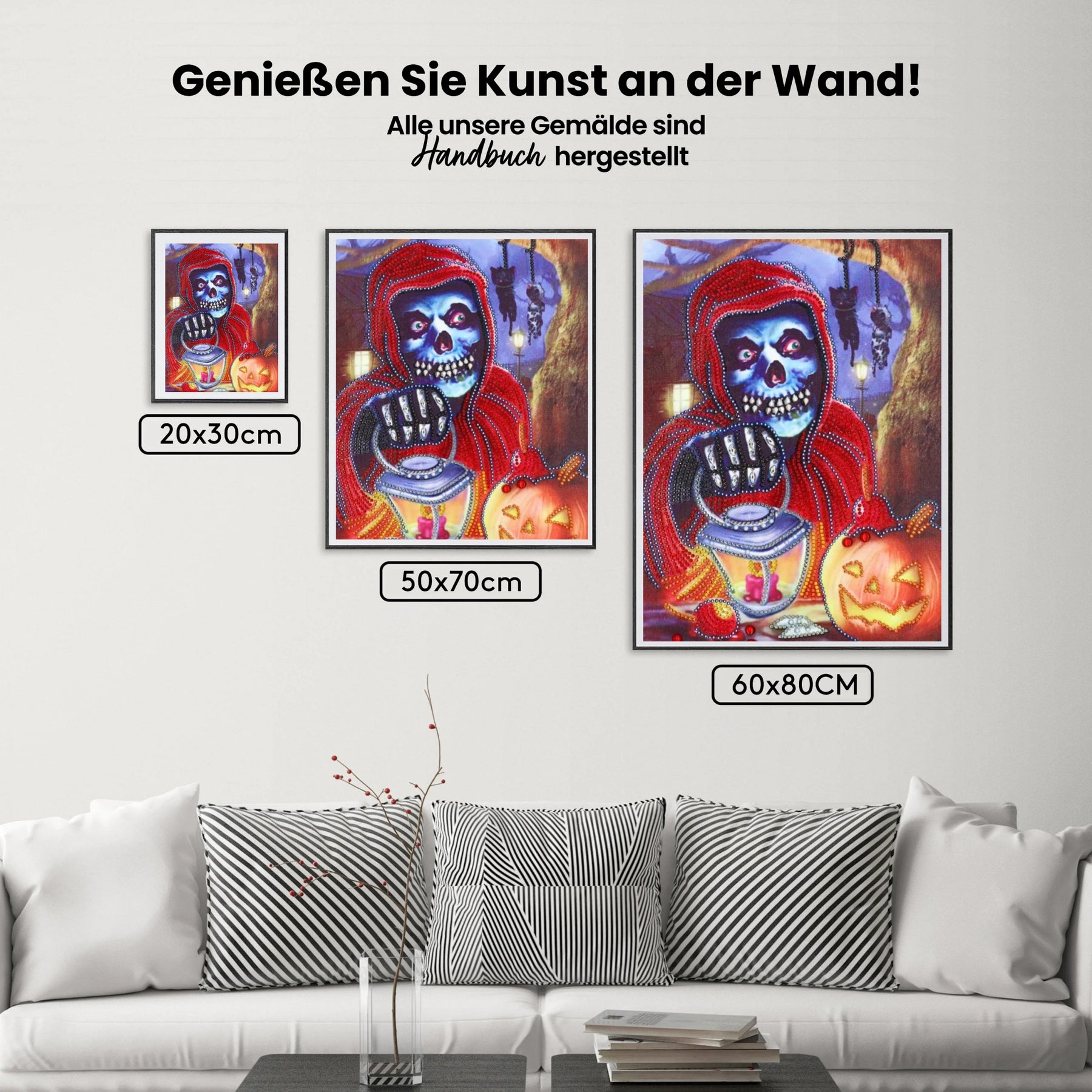 Skelett mit Lampe Speziell - Malen nach Zahlen