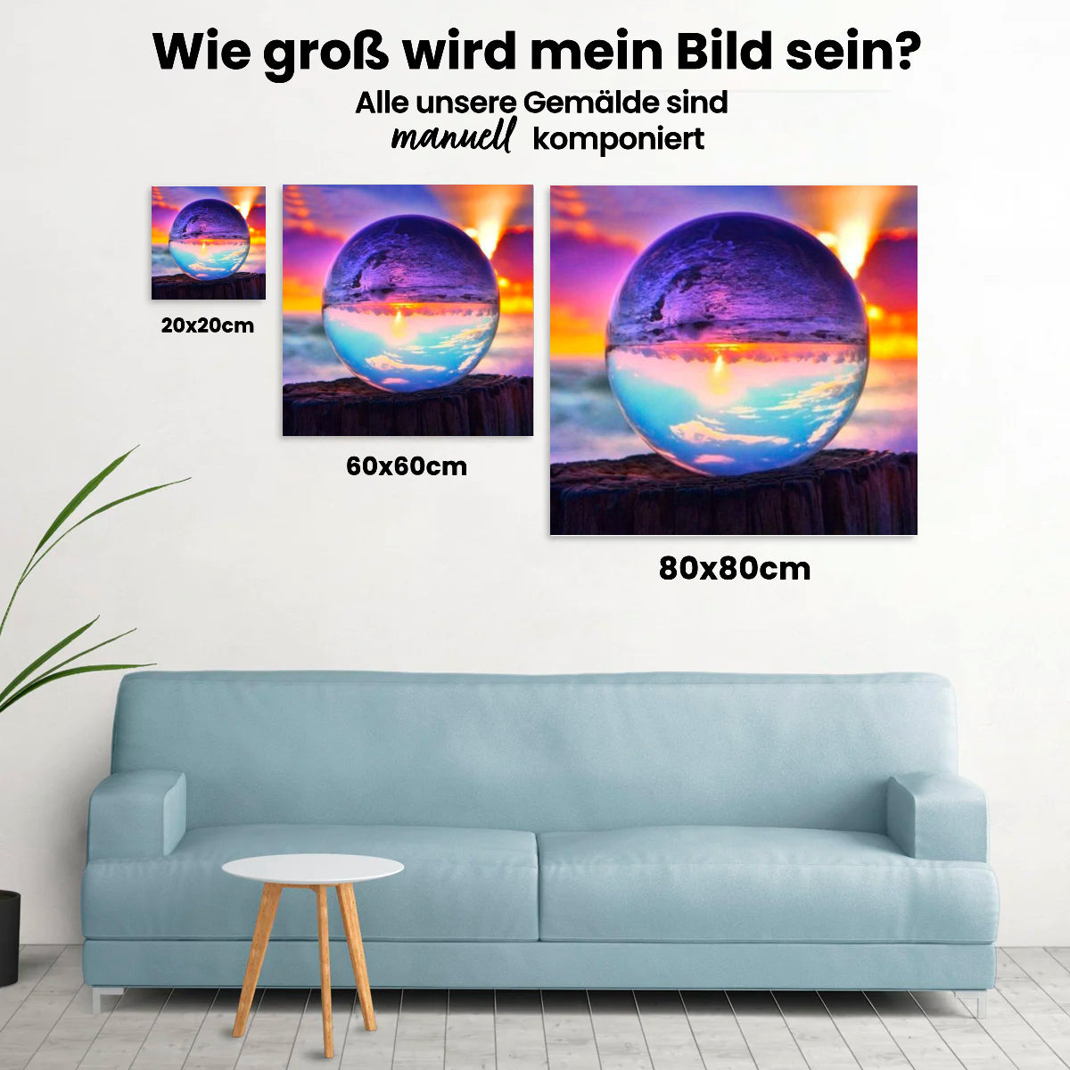 Sonnenuntergangs-Kristallkugel - Malen nach Zahlen
