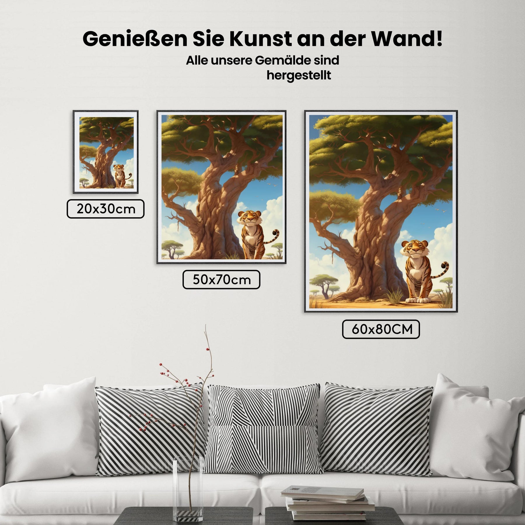 Tiger - Baobab Baum - Malen nach Zahlen