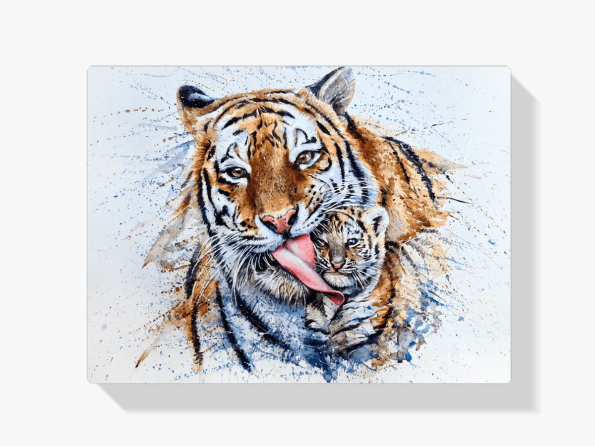 Tiger Mit Jungtier - Malen nach Zahlen