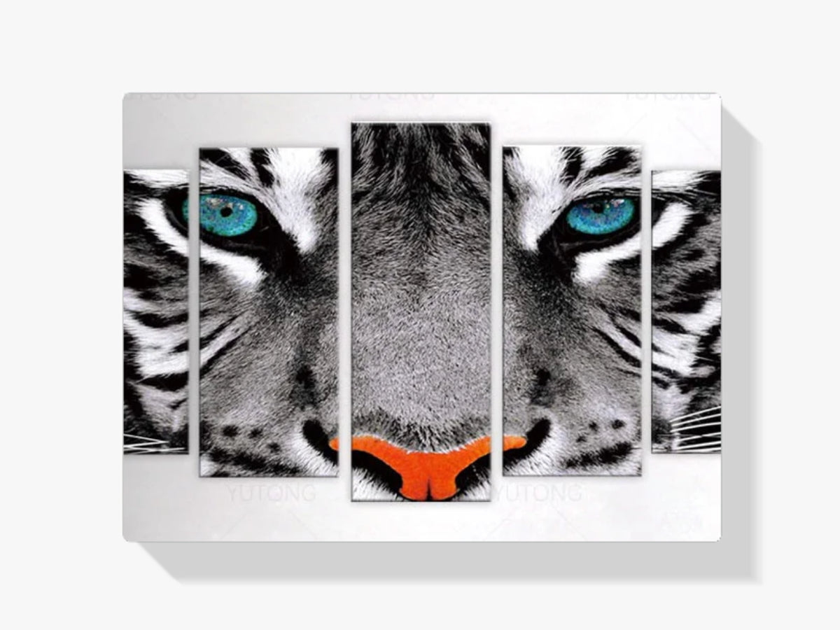 Tiger mit blauen Augen - Malen nach Zahlen