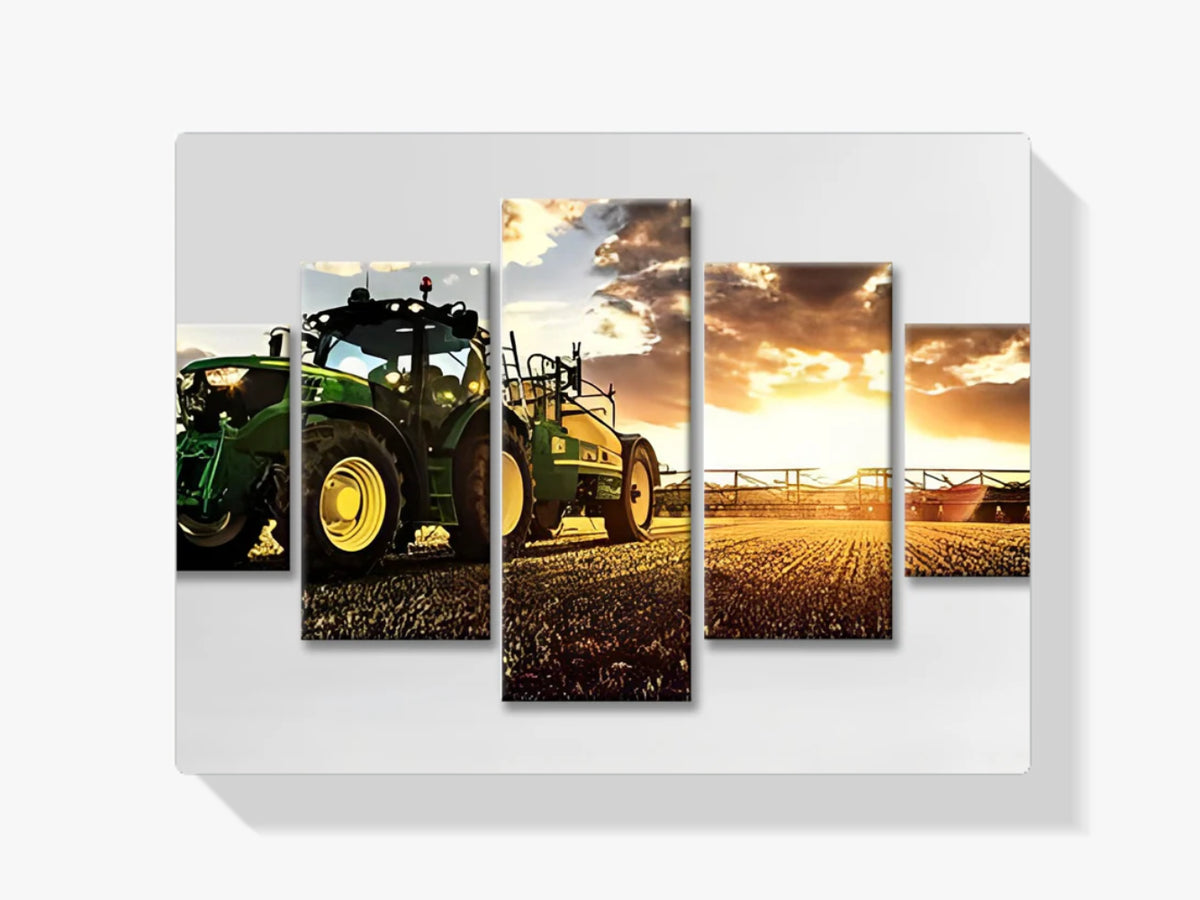 Traktor bei Sonnenuntergang - Malen nach Zahlen