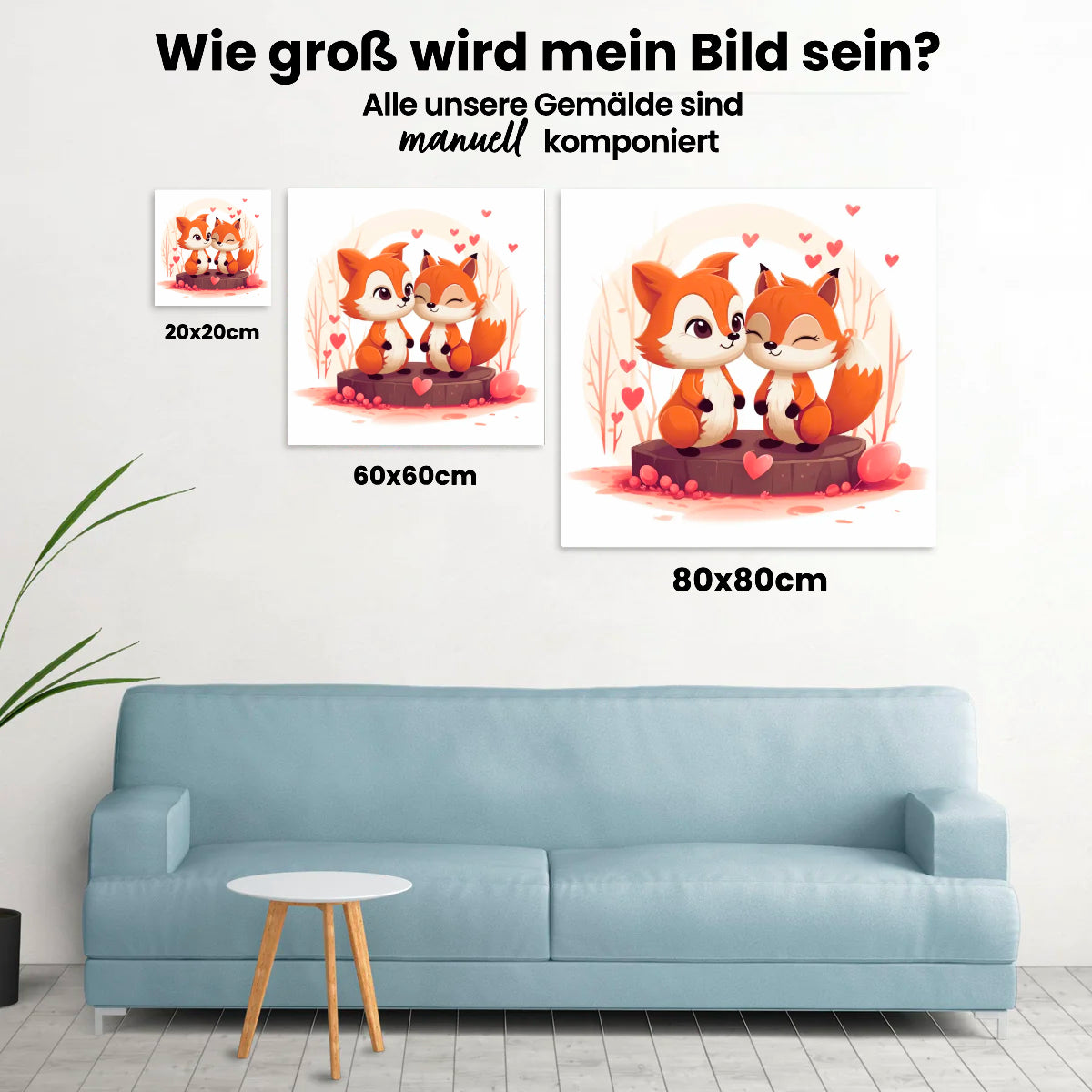 Verliebte Füchse - Malen nach Zahlen