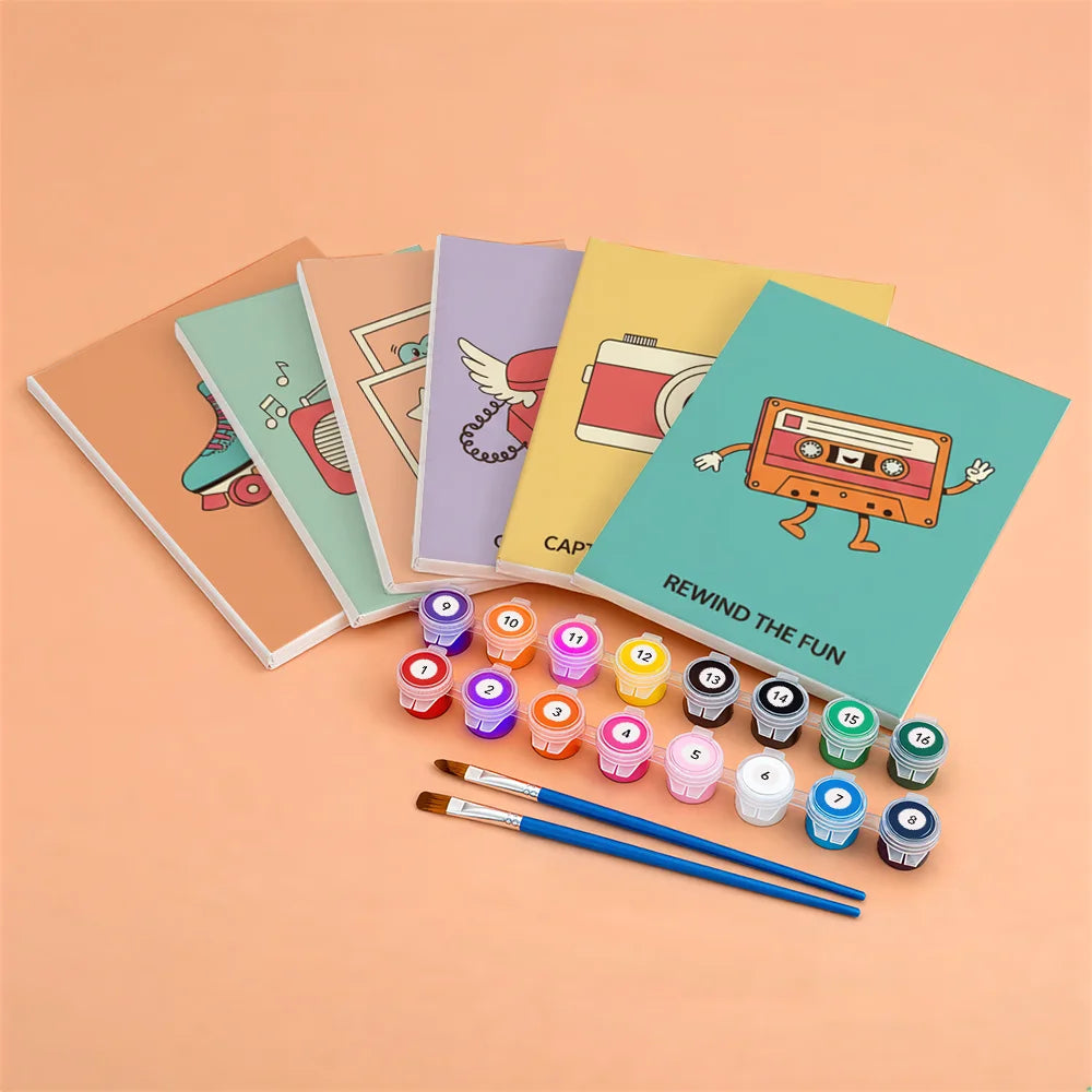 Dipingere con i numeri - 6 Mini Dipinti | Piccolo Boschetto