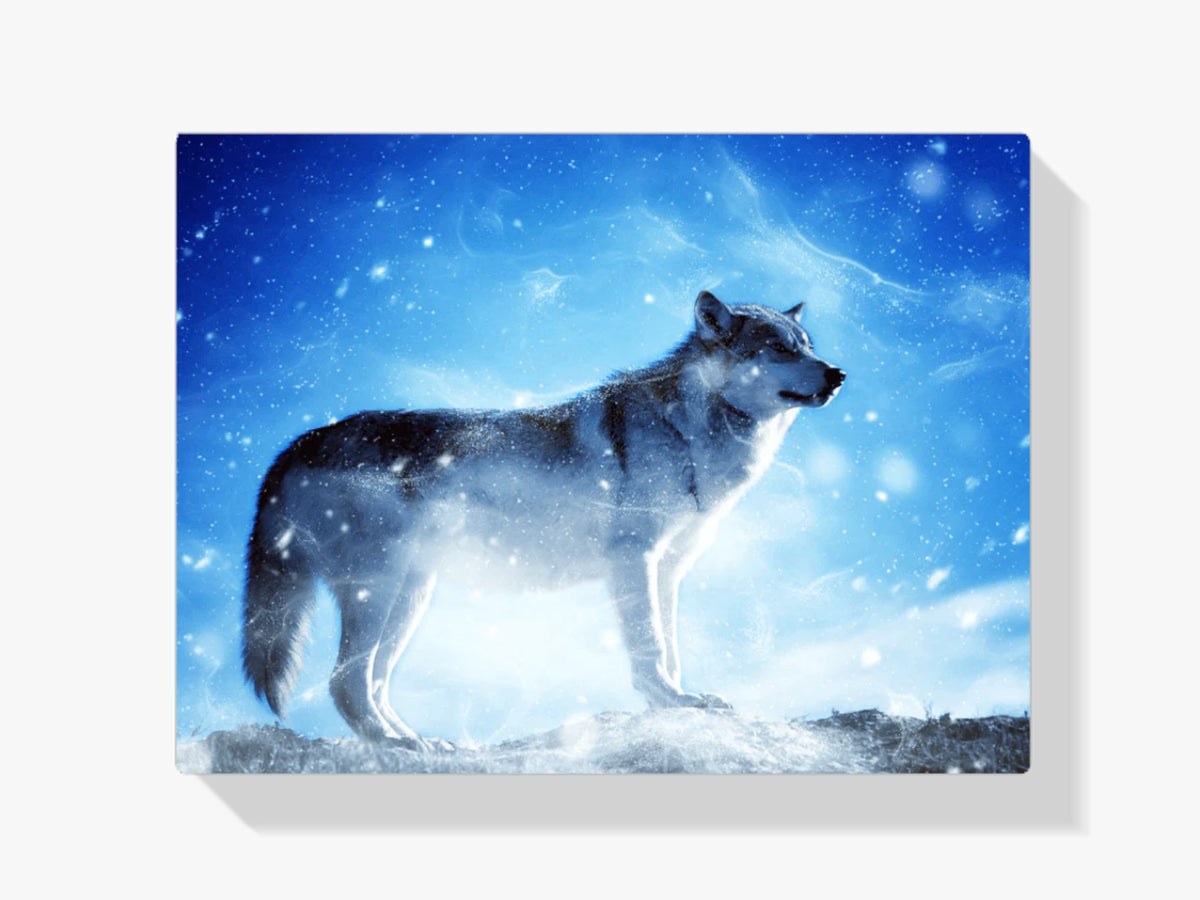 Wolf im Schnee - Malen nach Zahlen