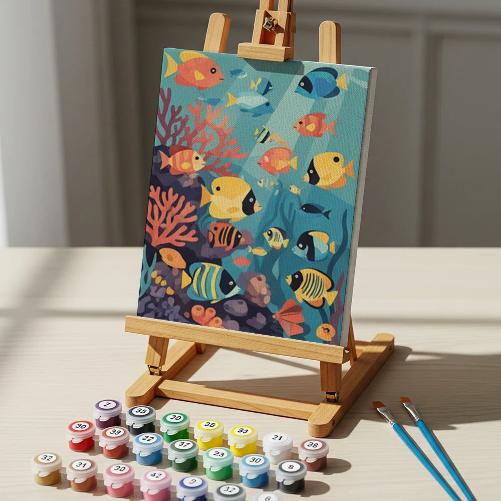 Dipingere con i numeri - 6 Mini Dipinti | Piccolo Boschetto