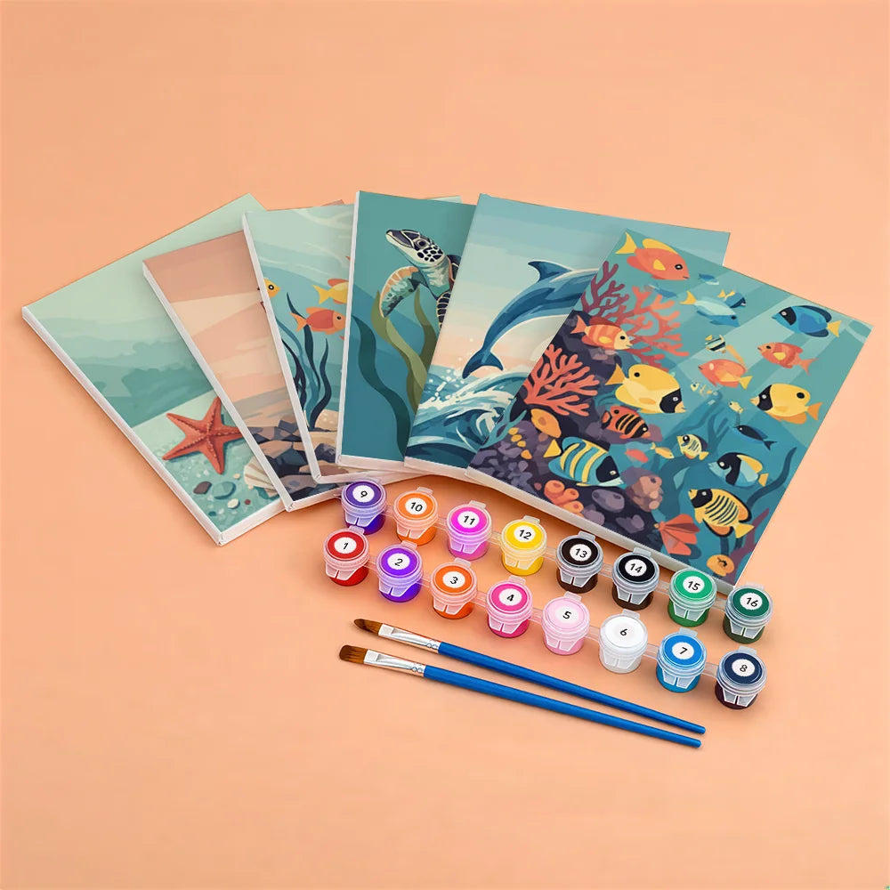 Dipingere con i numeri - 6 Mini Dipinti | Piccolo Boschetto